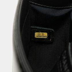 Pre Owned Chanel Black Small Quilted Patent Boy Flap