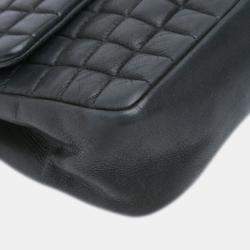 Pre Owned Chanel Black Chocolate Bar Iridescent Calfskin Bubble Flap