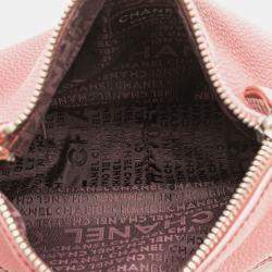 Pre Owned Chanel Pink Calfskin LAX Front Pocket Shoulder Bag
