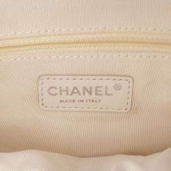 Pre Owned Chanel White Neoprene Fancy Crochet Flap