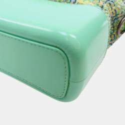 Pre Owned Chanel Green Medium Tweed Gabrielle Crossbody