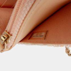 Pre Owned Chanel Brown Quilted Tweed Candy Cotton and Beach Ball Wallet On Chain