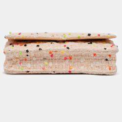 Pre Owned Chanel Brown Quilted Tweed Candy Cotton and Beach Ball Wallet On Chain