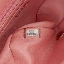 Pre Owned Chanel Pink Mini Rectangular Classic Tweed Braid Flap