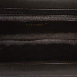 Pre Owned Chanel Black CC Quilted Lambskin Frame Clutch