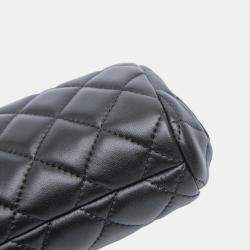Pre Owned Chanel Black CC Quilted Lambskin Frame Clutch