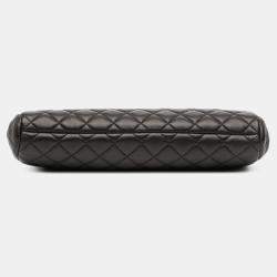 Pre Owned Chanel Black CC Quilted Lambskin Frame Clutch