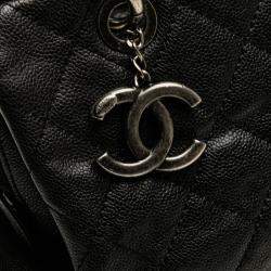 Pre Owned Chanel Black Quilted Iridescent Caviar Chic Shopping Tote