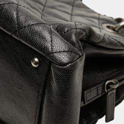 Pre Owned Chanel Black Quilted Iridescent Caviar Chic Shopping Tote
