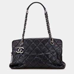 Pre Owned Chanel Black Quilted Iridescent Caviar Chic Shopping Tote