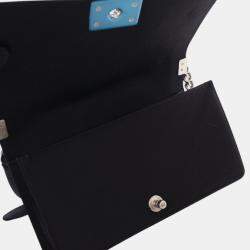 Pre Owned Chanel Old Medium Satin Pearl Embellished Boy Flap