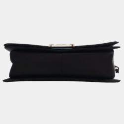 Pre Owned Chanel Old Medium Satin Pearl Embellished Boy Flap