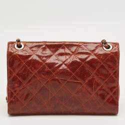 Pre Owned Chanel Brown Glazed Caviar Quilted Leather CC Crave Flap Bag