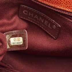Pre Owned Chanel Brown Glazed Caviar Quilted Leather CC Crave Flap Bag
