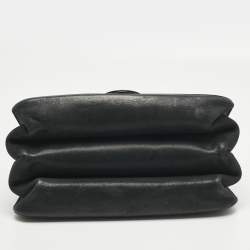 Pre Owned Chanel Black Quilted Leather Small Straight Line Flap Bag