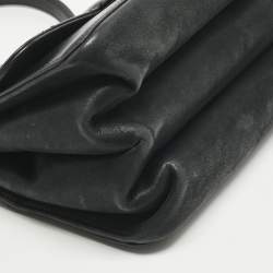 Pre Owned Chanel Black Quilted Leather Small Straight Line Flap Bag