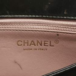 Pre Owned Chanel Black Quilted Leather Small Straight Line Flap Bag