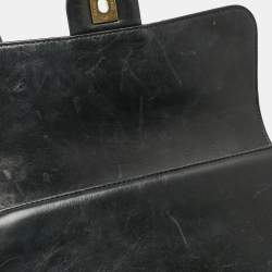 Pre Owned Chanel Black Quilted Leather Small Straight Line Flap Bag