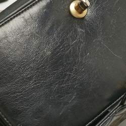 Pre Owned Chanel Black Quilted Leather Small Straight Line Flap Bag
