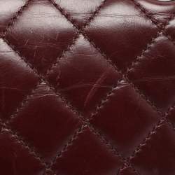 Pre Owned Chanel Burgundy Quilted Aged Leather Day Trip Flap Bag