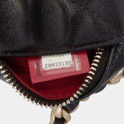 Pre Owned Chanel Black Lambskin 19 Round Clutch with Chain