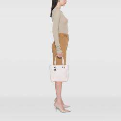 Pre Owned Chanel Pink Small Quilted Canvas Paris Biarritz Tote