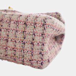 Pre Owned Chanel Pink Mini Reissue 2.55 Tweed Single Flap 224