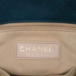 Pre Owned Chanel Blue Small Iridescent Calfskin Chic Quilt Flap
