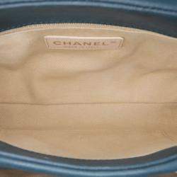 Pre Owned Chanel Blue Small Iridescent Calfskin Chic Quilt Flap