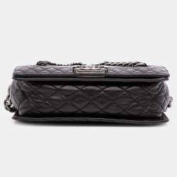 Pre Owned Chanel Black Medium Calfskin Enchained Boy Flap