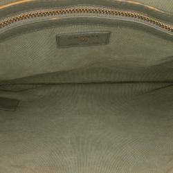 Pre Owned Chanel Green Medium Chevron Caviar Ancient Greek Charms O Case Clutch