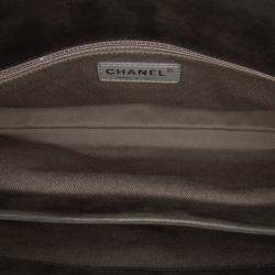 Pre Owned Chanel Grey Large Quilted Iridescent Calfskin Coco Daily Flap
