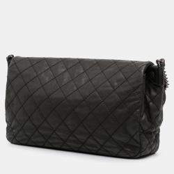 Pre Owned Chanel Grey Large Quilted Iridescent Calfskin Coco Daily Flap
