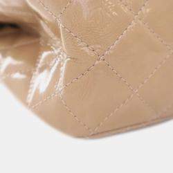 Pre Owned Chanel Beige Brown Reissue 2.55 Quilted Patent Double Flap 227