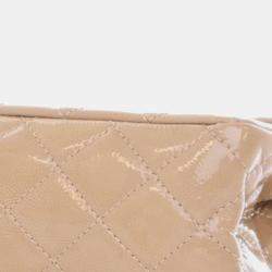 Pre Owned Chanel Beige Brown Reissue 2.55 Quilted Patent Double Flap 227