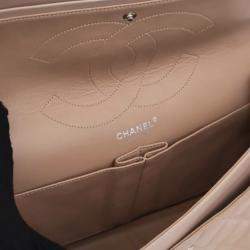 Pre Owned Chanel Beige Brown Reissue 2.55 Quilted Patent Double Flap 227