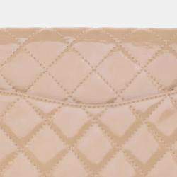 Pre Owned Chanel Beige Brown Reissue 2.55 Quilted Patent Double Flap 227