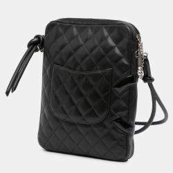 Pre Owned Chanel Black Lambskin Cambon Ligne Crossbody