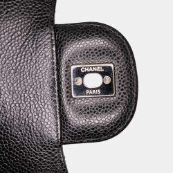 Pre Owned Chanel Black Jumbo Classic Caviar Double Flap