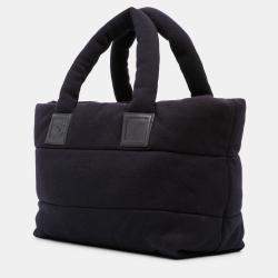 Pre Owned Chanel Navy Blue Medium Jersey Lambskin Reversible Coco Cocoon Tote