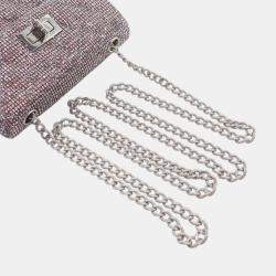Pre Owned Chanel Mini Glitter Canvas Reissue 2.55 Flap