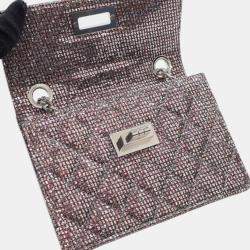 Pre Owned Chanel Mini Glitter Canvas Reissue 2.55 Flap