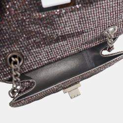 Pre Owned Chanel Mini Glitter Canvas Reissue 2.55 Flap