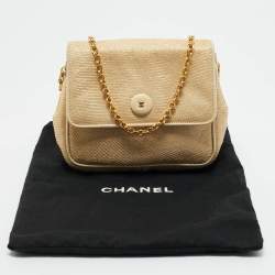 Pre Owned Chanel Natural Raffia Chain Shoulder Bag