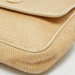 Pre Owned Chanel Natural Raffia Chain Shoulder Bag