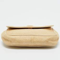 Pre Owned Chanel Natural Raffia Chain Shoulder Bag