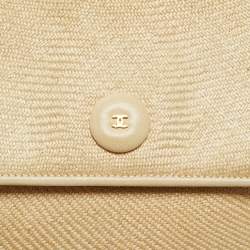 Pre Owned Chanel Natural Raffia Chain Shoulder Bag