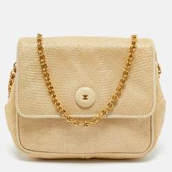 Pre Owned Chanel Natural Raffia Chain Shoulder Bag