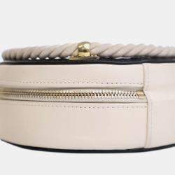 Pre Owned Chanel Black White Crumpled Calfskin En Vogue Round Bag
