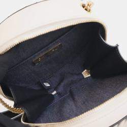 Pre Owned Chanel Black White Crumpled Calfskin En Vogue Round Bag